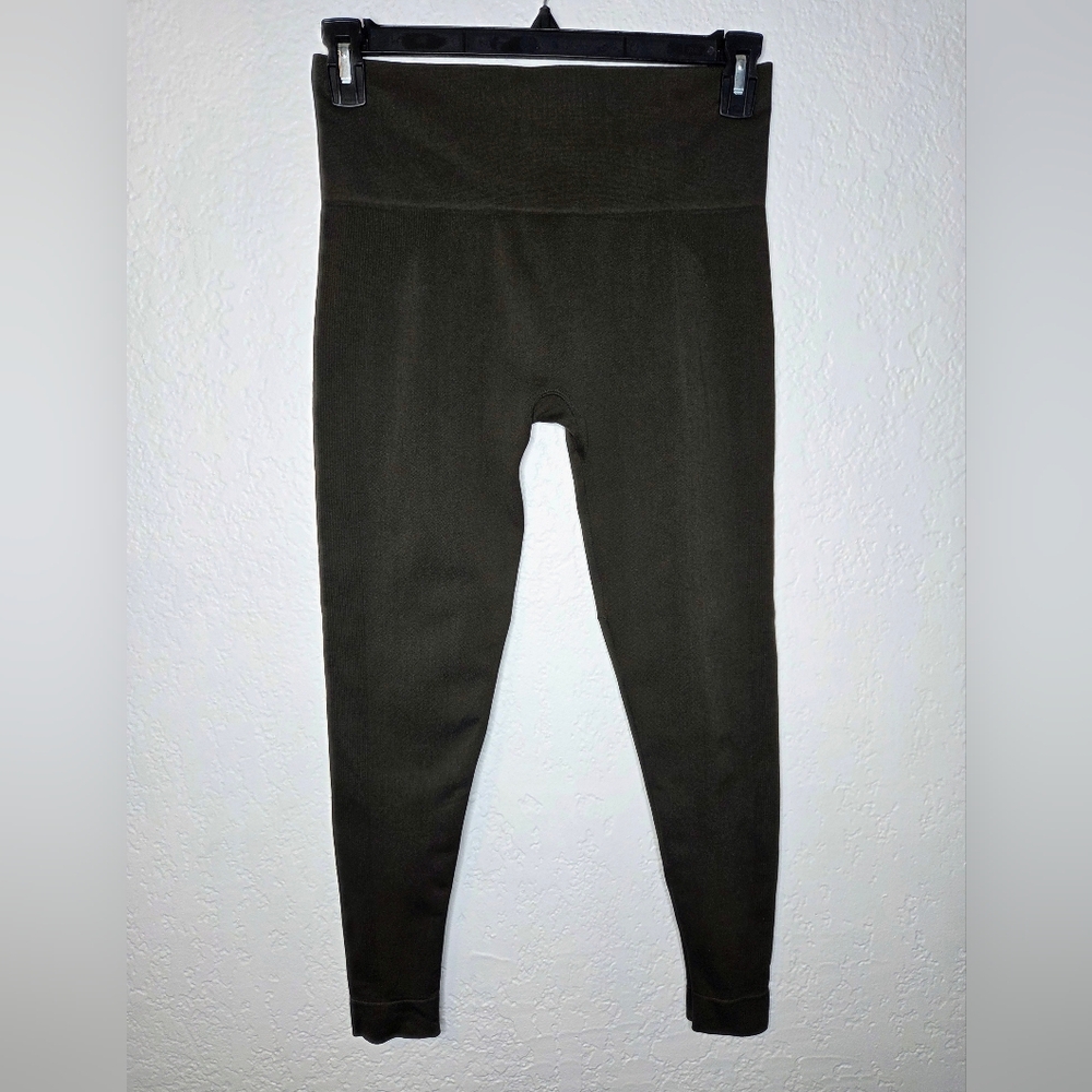Set Active Chocolate Brown Leggings Size Large Seamless Workout Athleisure